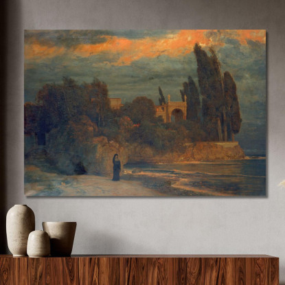Villa Sul Mare Arnold Böcklin abk74 quadro stampato su tela