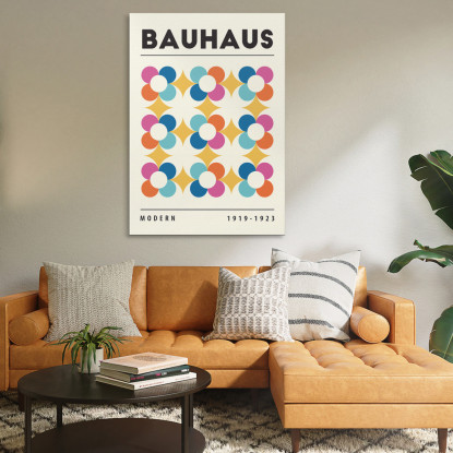 Quadro Bauhaus Pattern Floreale Astratto Bauhaus Style bhs24 quadro stampato su tela