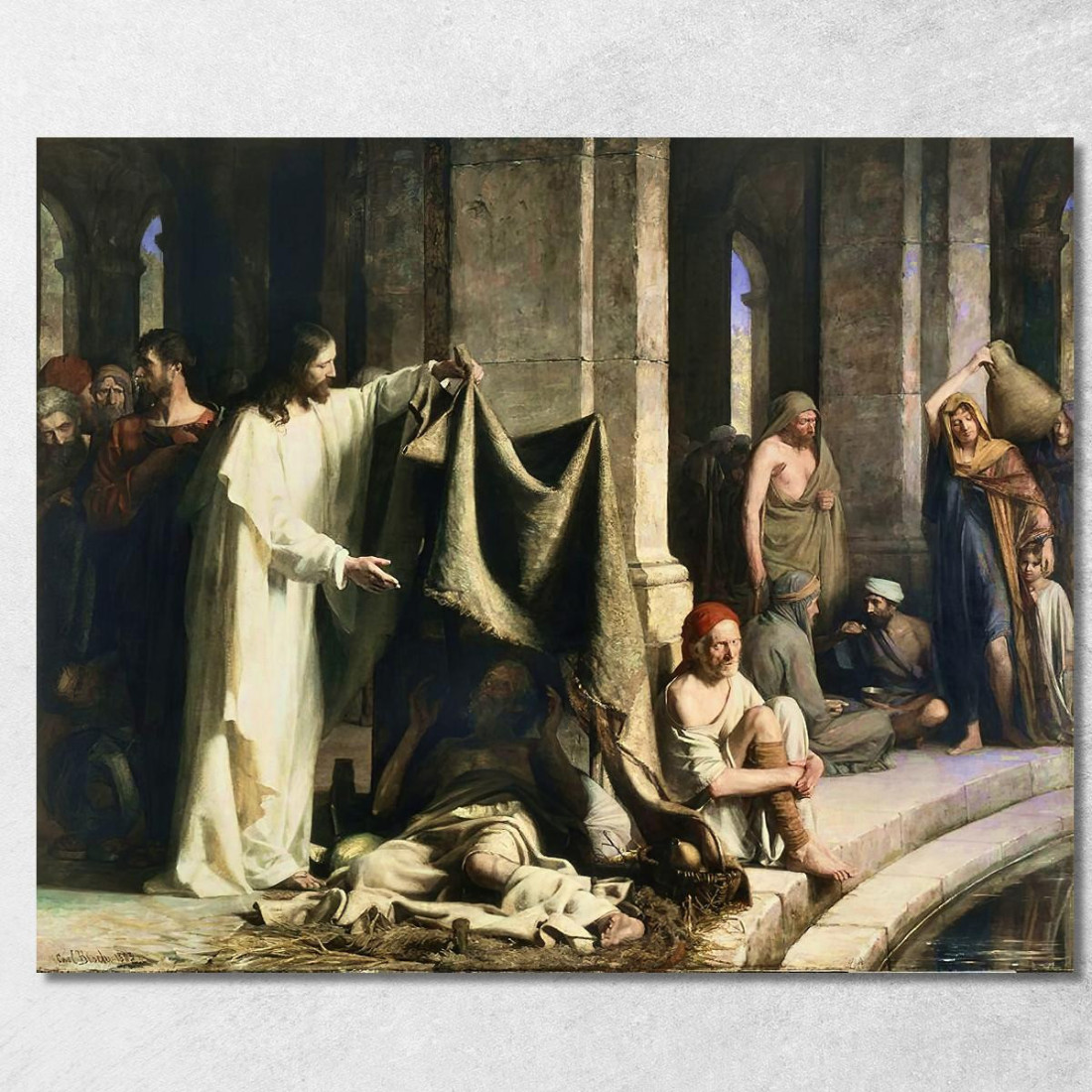 Guarigione Di Cristo Alla Piscina Di Betesda Carl Bloch cbl7 quadro stampato su tela Guarigione Di Cristo Alla Piscina Di Betesda Carl Bloch cbl7 quadro stampato su tela