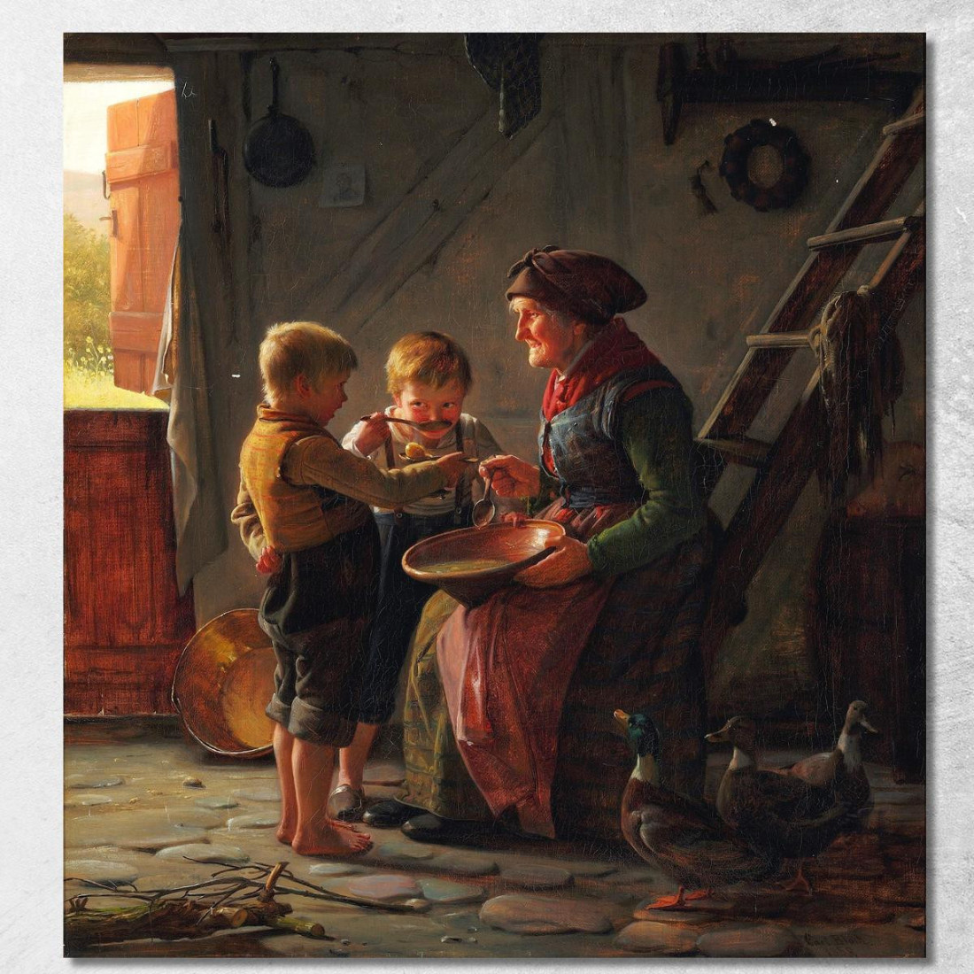 Un Pasto Carl Bloch cbl17 quadro stampato su tela Un Pasto Carl Bloch cbl17 quadro stampato su tela