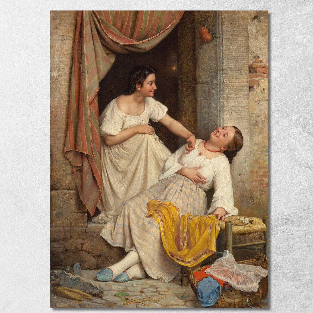 A Leende Piger Due Ragazze Sorridenti Carl Bloch cbl35 quadro stampato su tela A Leende Piger Due Ragazze Sorridenti Carl Bloch cbl35 quadro stampato su tela