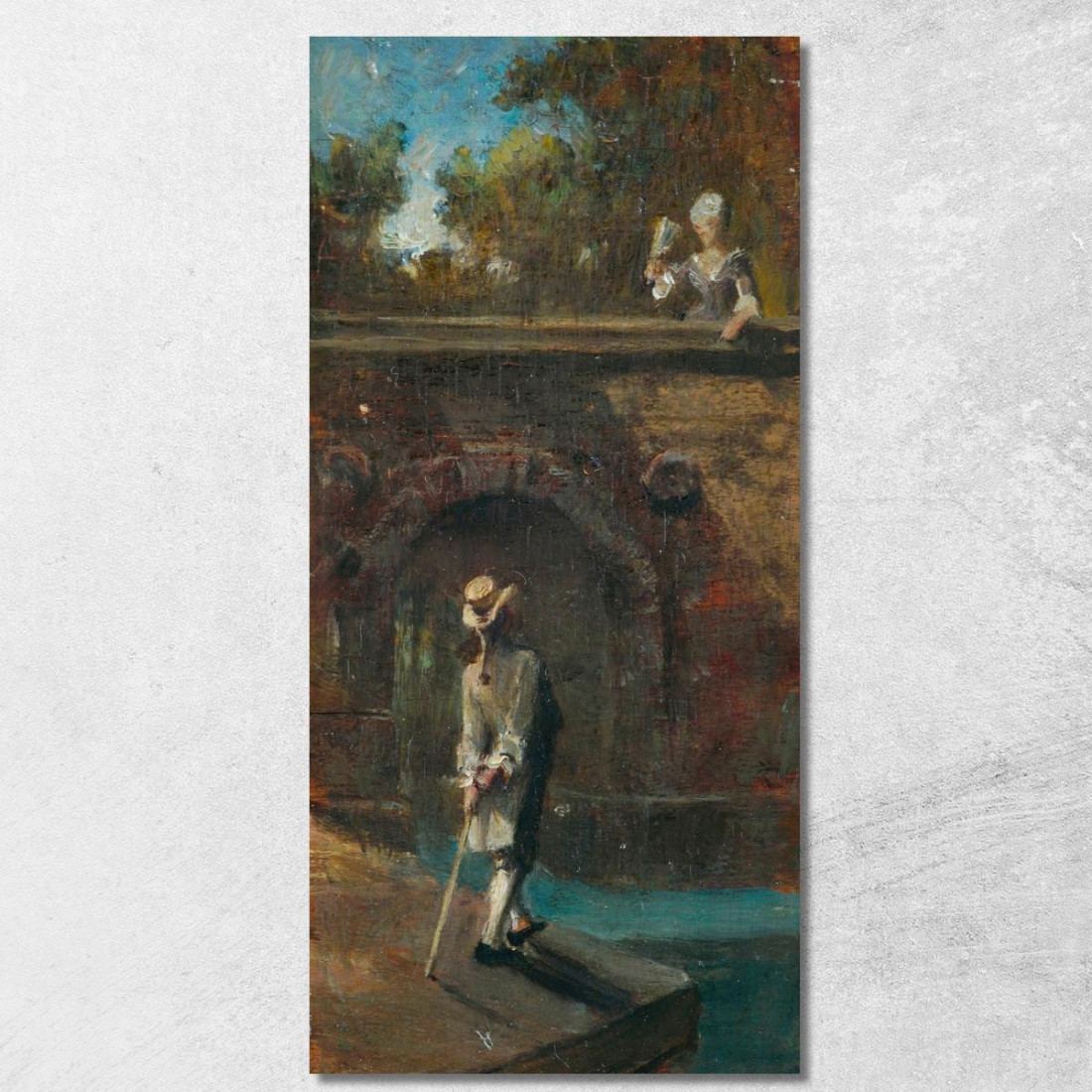 Scena Galante Su Un Ponte Sul Fiume Carl Spitzweg csp26 quadro stampato su tela Scena Galante Su Un Ponte Sul Fiume Carl Spitzweg csp26 quadro stampato su tela