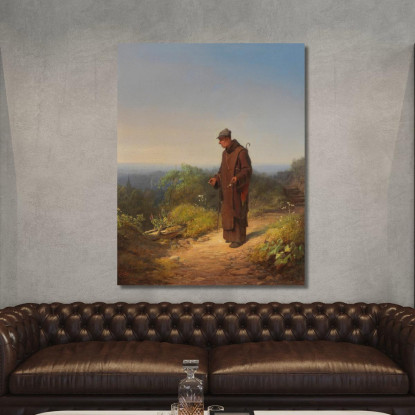 Monaco Mi Ama Un Po' Di Cuore Carl Spitzweg csp42 quadro stampato su tela