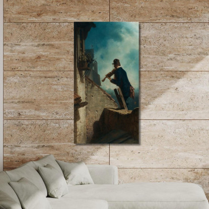 Serenata La Serenata Carl Spitzweg csp54 quadro stampato su tela