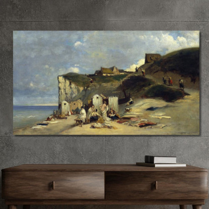 Bagno Di Donna A Dieppe I Carl Spitzweg csp66 quadro stampato su tela