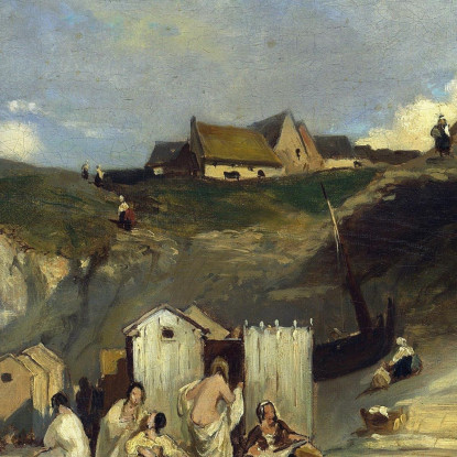 Bagno Di Donna A Dieppe I Carl Spitzweg csp66 quadro stampato su tela
