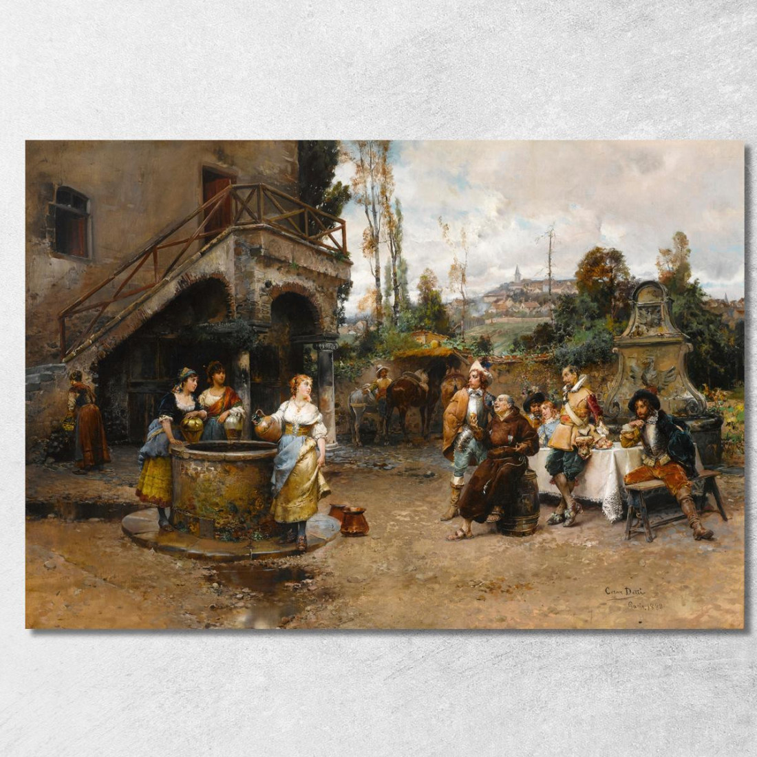 Una Conversazione Al Pozzo Cesare Auguste Detti cad2 quadro stampato su tela Una Conversazione Al Pozzo Cesare Auguste Detti cad2 quadro stampato su tela