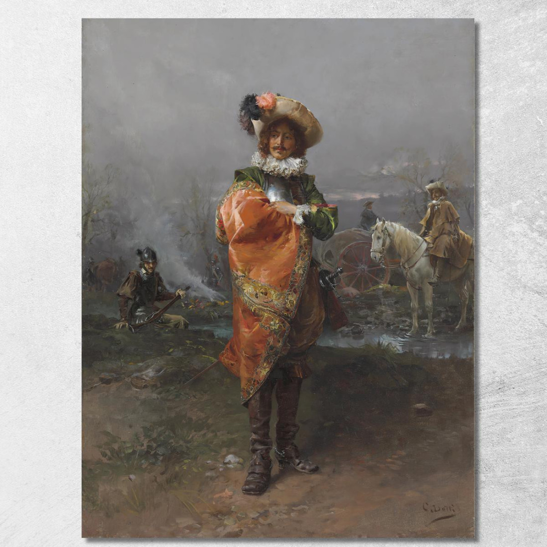 Un Gentiluomo In Un Mantello Cesare Auguste Detti cad4 quadro stampato su tela Un Gentiluomo In Un Mantello Cesare Auguste Detti cad4 quadro stampato su tela