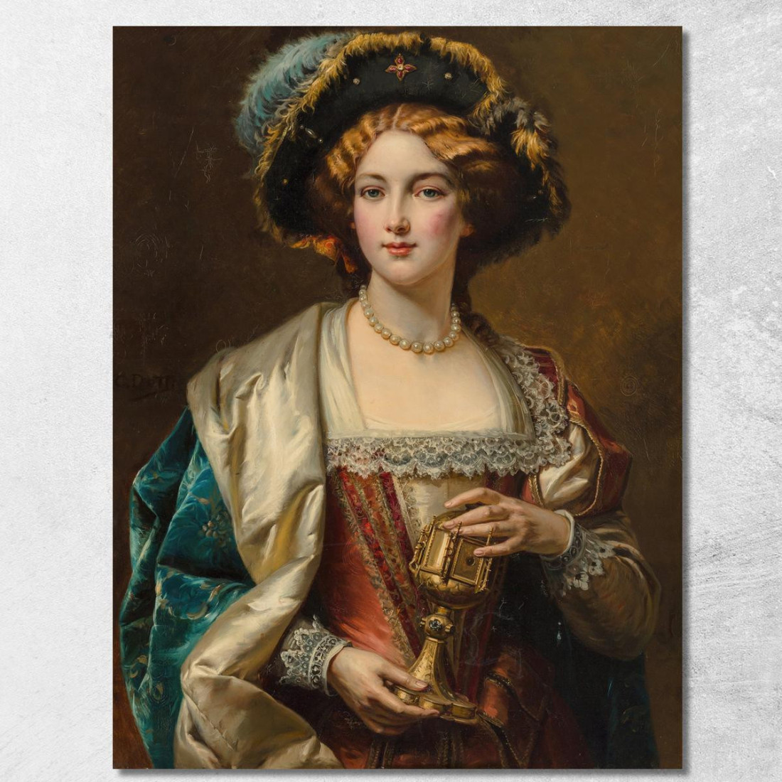 Ritratto Di Una Nobildonna Cesare Auguste Detti cad16 quadro stampato su tela Ritratto Di Una Nobildonna Cesare Auguste Detti cad16 quadro stampato su tela