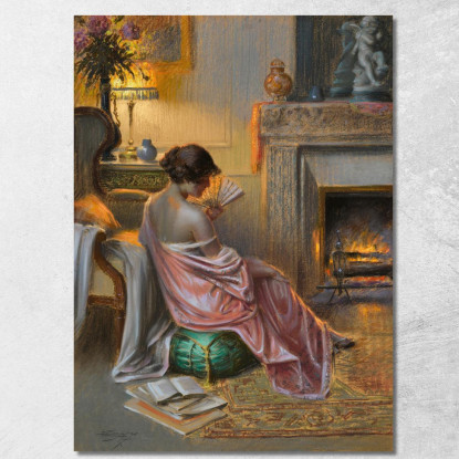 Donna Con L--Ventilatore Delphin Enjolras dej9 quadro stampato su tela