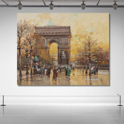 Arco Di Trionfo In Autunno Eugène Galien-Laloue egl4 quadro stampato su tela