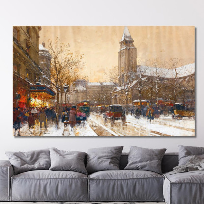 Boulevard Saint-Germain Parigi Eugène Galien-Laloue egl8 quadro stampato su tela