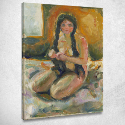 Nudo Seduto Edvard Munch em272 quadro stampato su tela