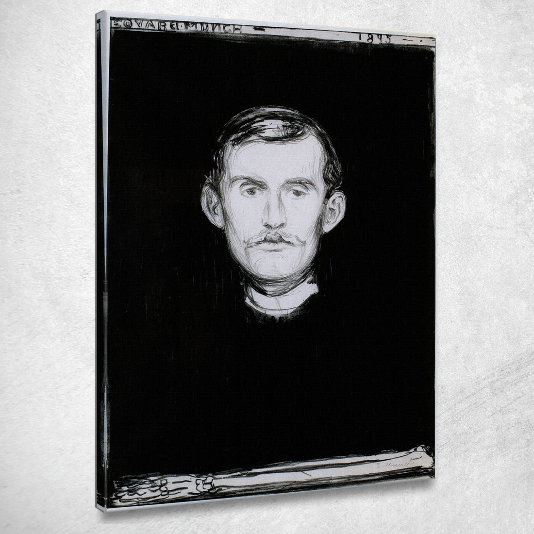 Autoritratto 2 Edvard Munch em273 quadro stampato su tela Autoritratto 2 Edvard Munch em273 quadro stampato su tela