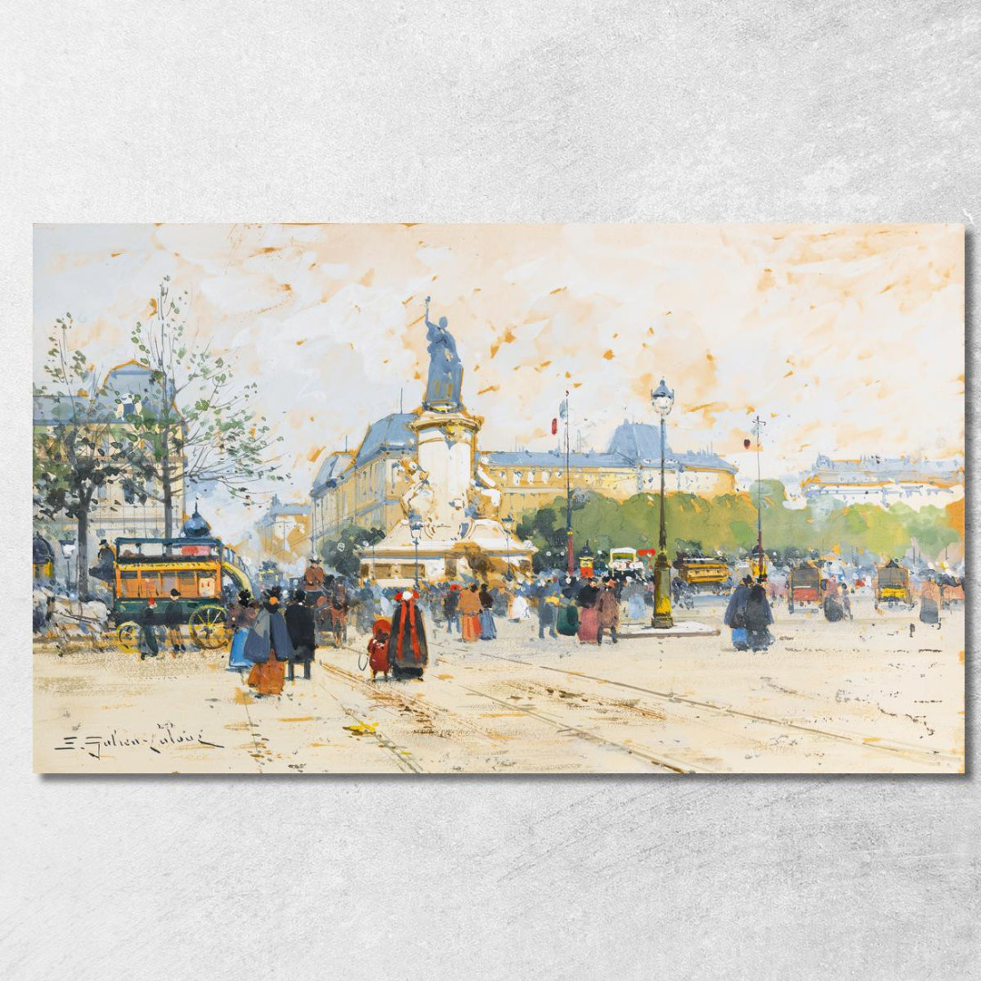 La Place De La République Eugène Galien-Laloue egl24 quadro stampato su tela La Place De La République Eugène Galien-Laloue egl24 quadro stampato su tela