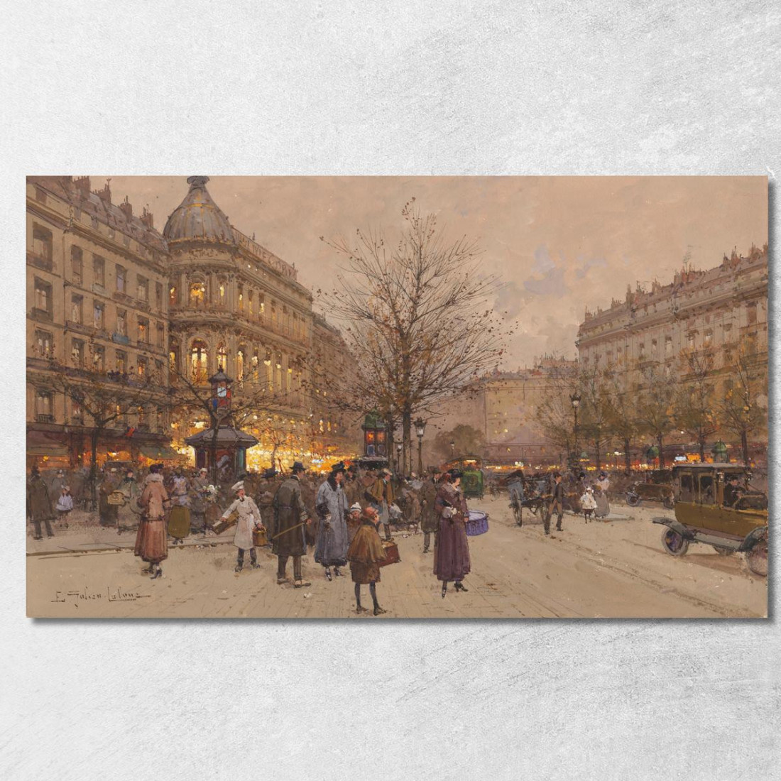 Il Viale Verso Il Ponte Eugène Galien-Laloue egl25 quadro stampato su tela