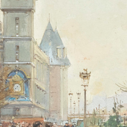 Il Mercato Dei Fiori 2 Eugène Galien-Laloue egl27 quadro stampato su tela
