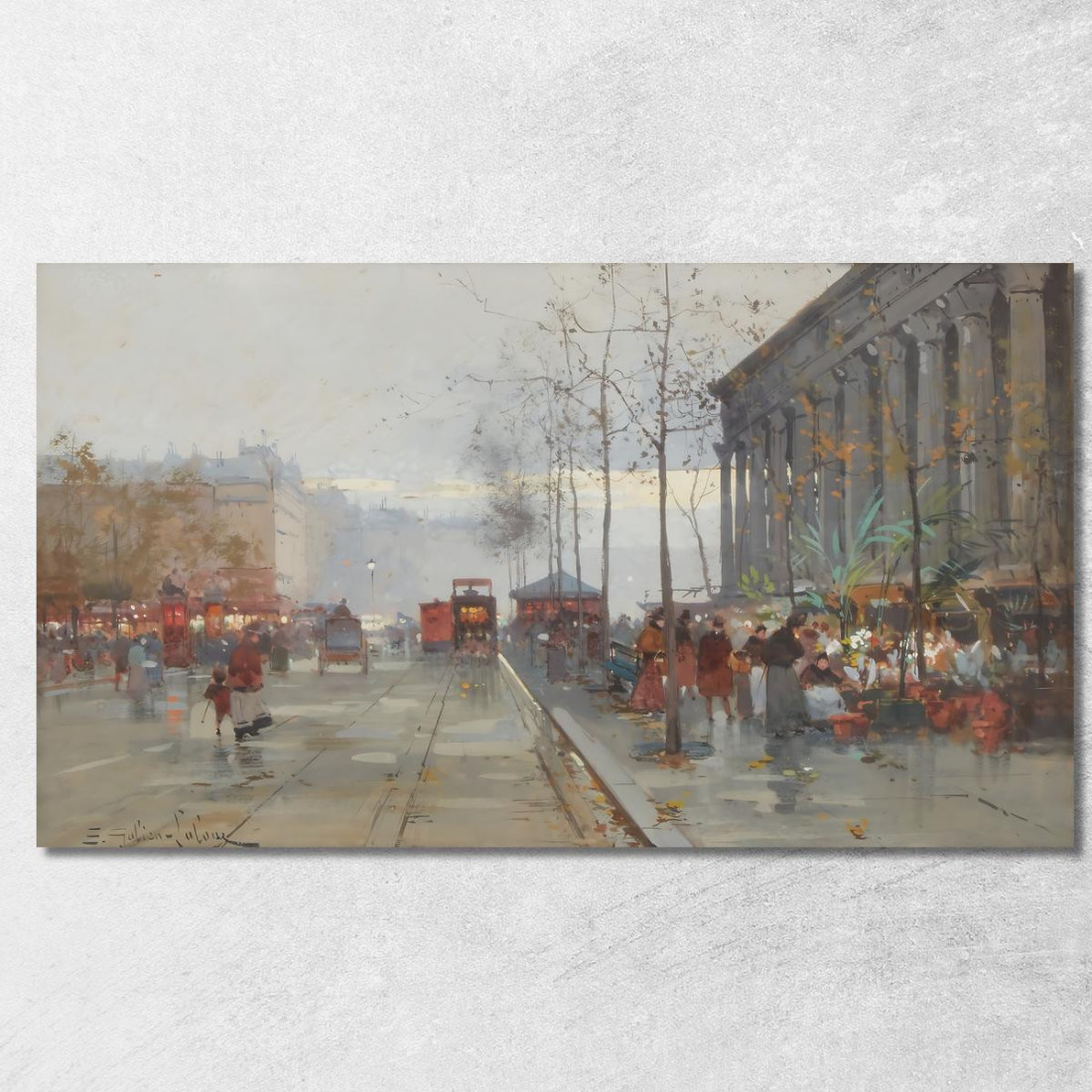 Il Mercato Dei Fiori Della Madeleine Eugène Galien-Laloue egl28 quadro stampato su tela Il Mercato Dei Fiori Della Madeleine Eugène Galien-Laloue egl28 quadro stampato su tela