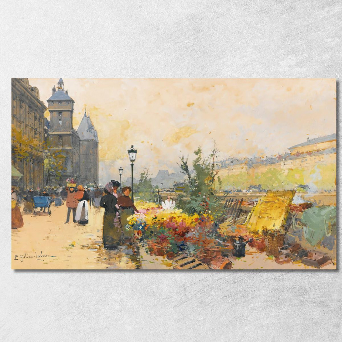 Il Mercato Dei Fiori In Città Eugène Galien-Laloue egl31 quadro stampato su tela Il Mercato Dei Fiori In Città Eugène Galien-Laloue egl31 quadro stampato su tela