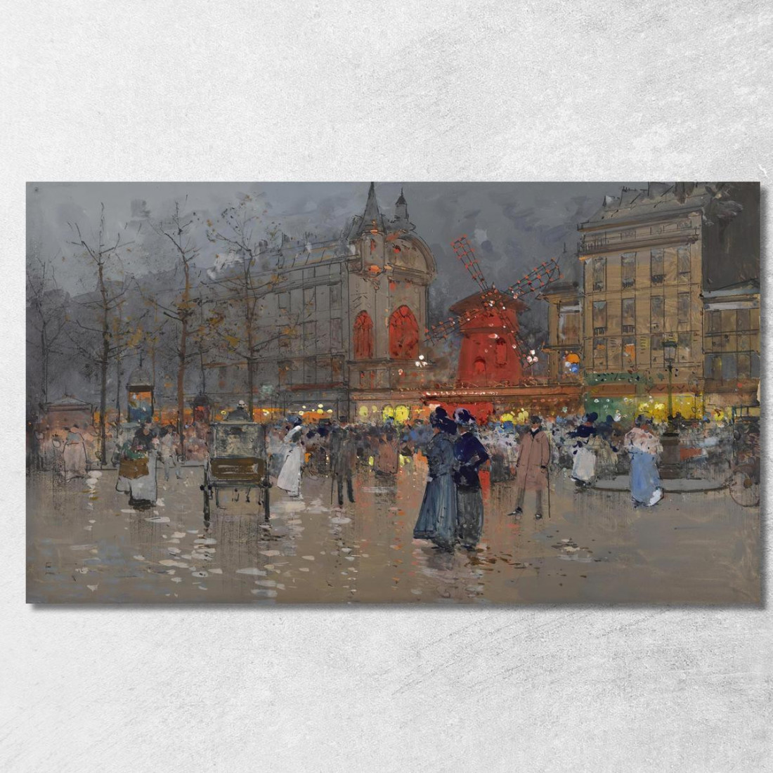 Il Moulin Rouge Parigi Eugène Galien-Laloue egl32 quadro stampato su tela Il Moulin Rouge Parigi Eugène Galien-Laloue egl32 quadro stampato su tela
