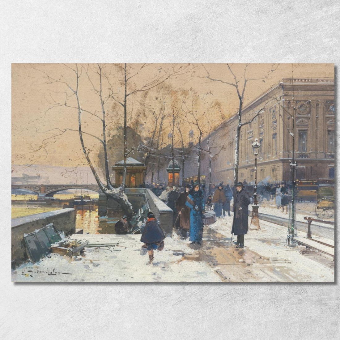 Le Rive Della Senna Vicino A Châtelet Eugène Galien-Laloue egl35 quadro stampato su tela Le Rive Della Senna Vicino A Châtelet Eugène Galien-Laloue egl35 quadro stampato su tela