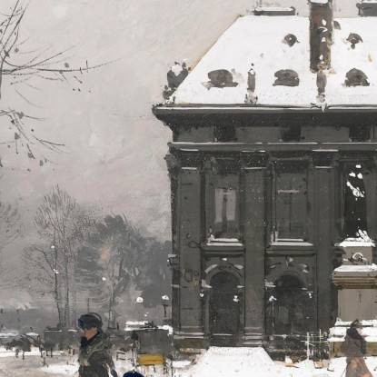 Le Banchine Della Senna In Inverno Eugène Galien-Laloue egl38 quadro stampato su tela