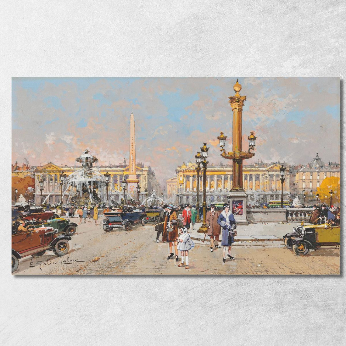 Piazza Della Concordia Eugène Galien-Laloue egl52 quadro stampato su tela Piazza Della Concordia Eugène Galien-Laloue egl52 quadro stampato su tela