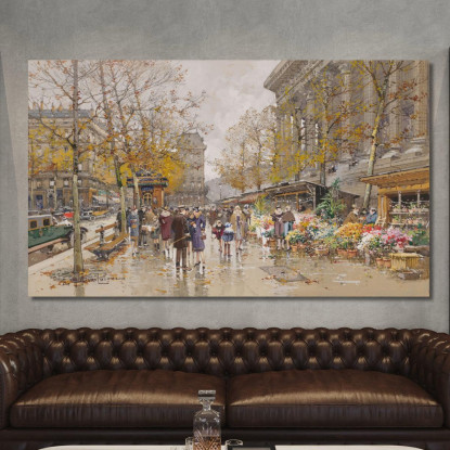 Piazza Della Madeleine 2 Eugène Galien-Laloue egl53 quadro stampato su tela
