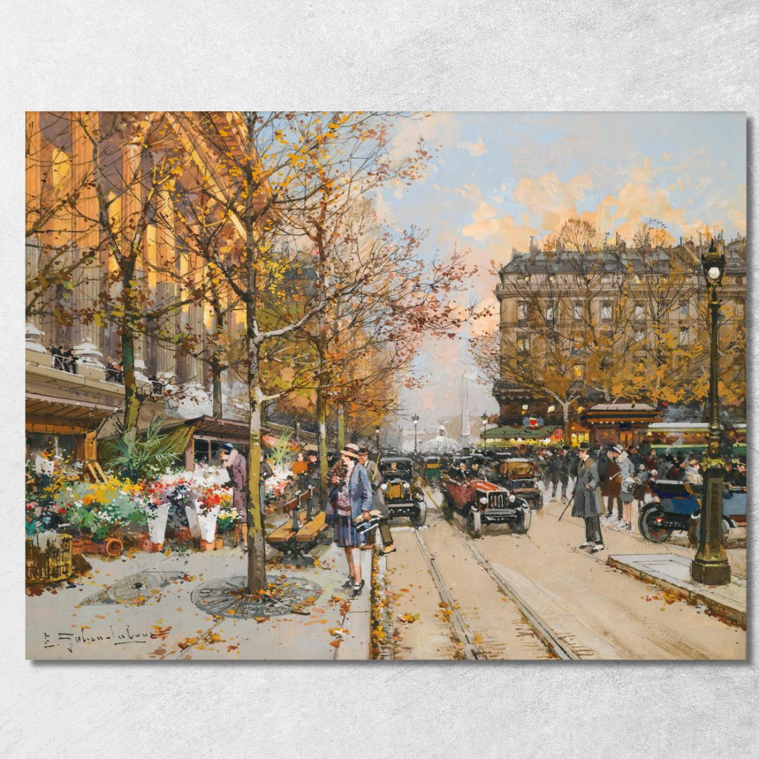 Piazza Della Madeleine Eugène Galien-Laloue egl54 quadro stampato su tela Piazza Della Madeleine Eugène Galien-Laloue egl54 quadro stampato su tela