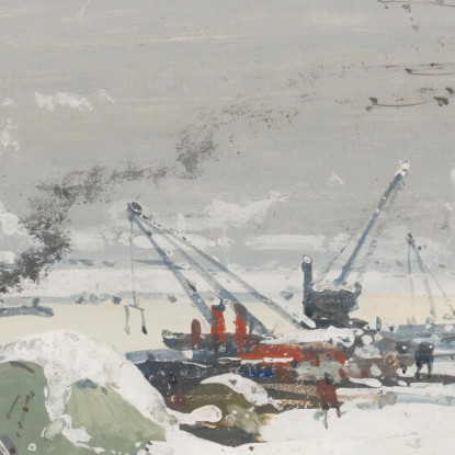 Quai De Bercy Sotto La Neve Eugène Galien-Laloue egl62 quadro stampato su tela