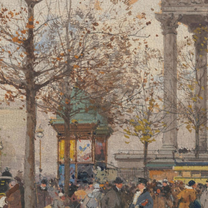Veduta Animata Della Madeleine Eugène Galien-Laloue egl76 quadro stampato su tela