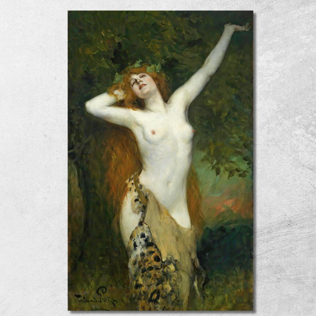 Baccante Ferdinand Leeke flk2 quadro stampato su tela