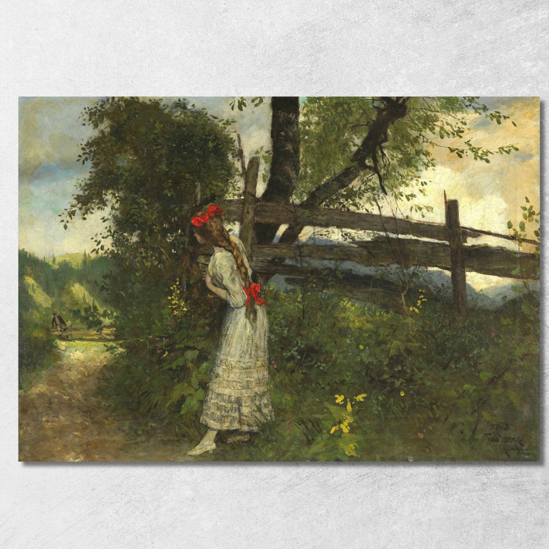 Ragazza In Attesa Del Suo Amante Ferdinand Leeke flk6 quadro stampato su tela Ragazza In Attesa Del Suo Amante Ferdinand Leeke flk6 quadro stampato su tela