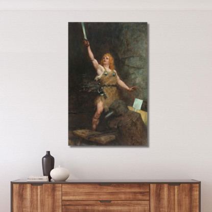 Sigfrido Nella Fucina Ferdinand Leeke flk10 quadro stampato su tela