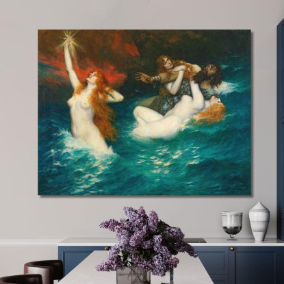 Le Figlie Del Reno Ferdinand Leeke flk13 quadro stampato su tela