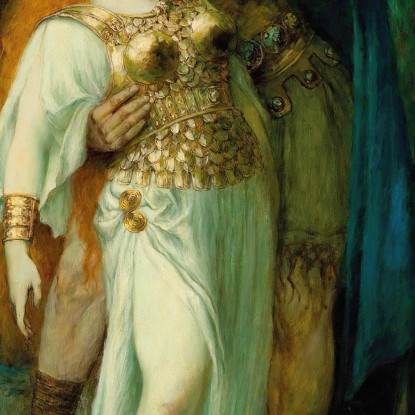 L'Addio Di Wotan A Brunilde Ferdinand Leeke flk16 quadro stampato su tela