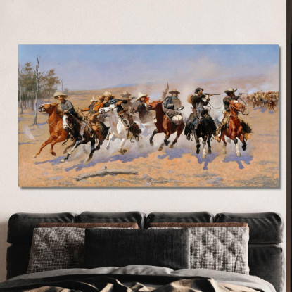 Una Corsa Verso Il Legname Frederic Remington frm1 quadro stampato su tela