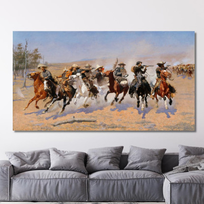 Una Corsa Verso Il Legname Frederic Remington frm1 quadro stampato su tela