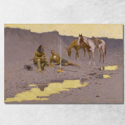 Un Nuovo Anno Sul Cimarron Frederic Remington frm3 quadro stampato su tela