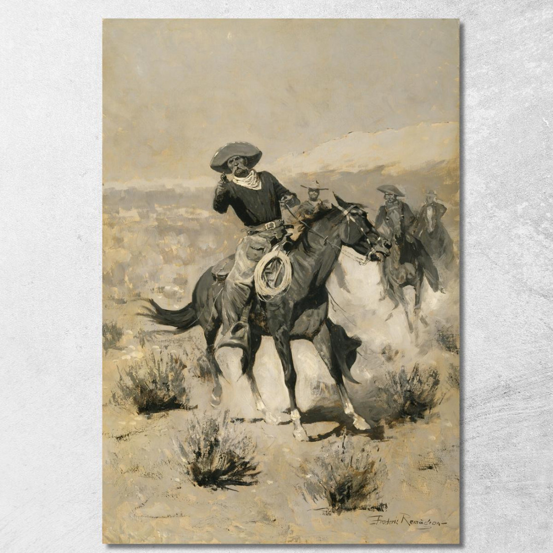 Giorni Al Poligono Di Tiro Mani In Alto! Frederic Remington frm11 quadro stampato su tela