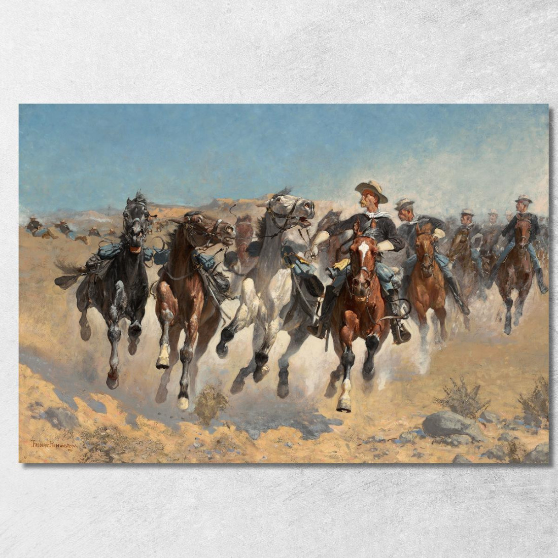 Smontò Il Quarto Soldato Che Muoveva I Cavalli Guidati Frederic Remington frm13 quadro stampato su tela Smontò Il Quarto Soldato Che Muoveva I Cavalli Guidati Frederic Remington frm13 quadro stampato su tela