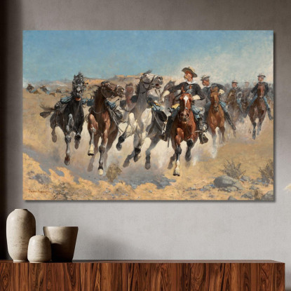 Smontò Il Quarto Soldato Che Muoveva I Cavalli Guidati Frederic Remington frm13 quadro stampato su tela