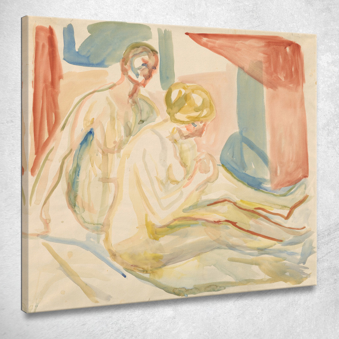 Un Uomo E Una Donna Nudi Seduti Edvard Munch em284 quadro stampato su tela Un Uomo E Una Donna Nudi Seduti Edvard Munch em284 quadro stampato su tela