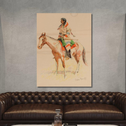Meticcio Frederic Remington frm18 quadro stampato su tela