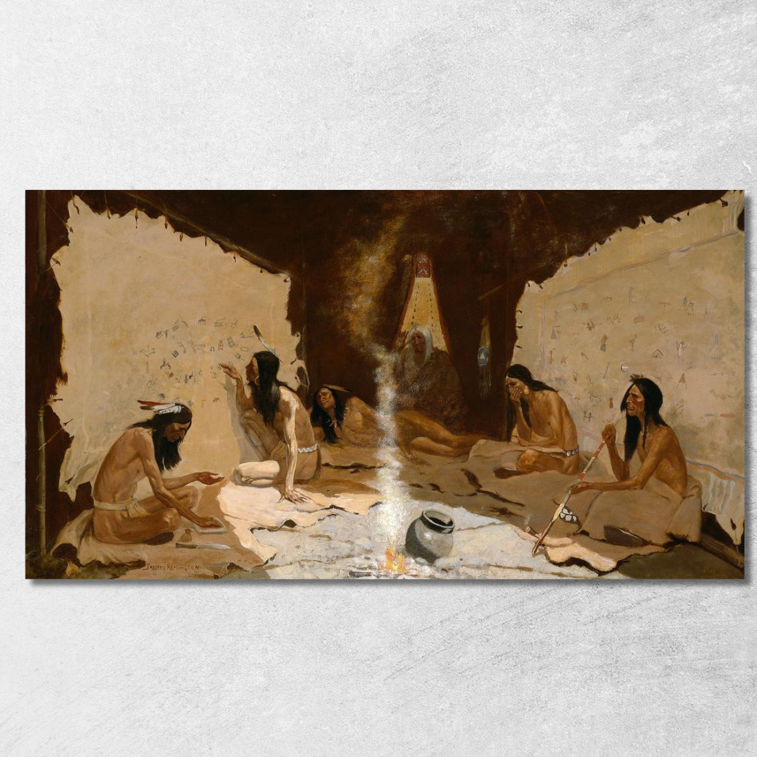 Storici Della Tribù Frederic Remington frm20 quadro stampato su tela Storici Della Tribù Frederic Remington frm20 quadro stampato su tela
