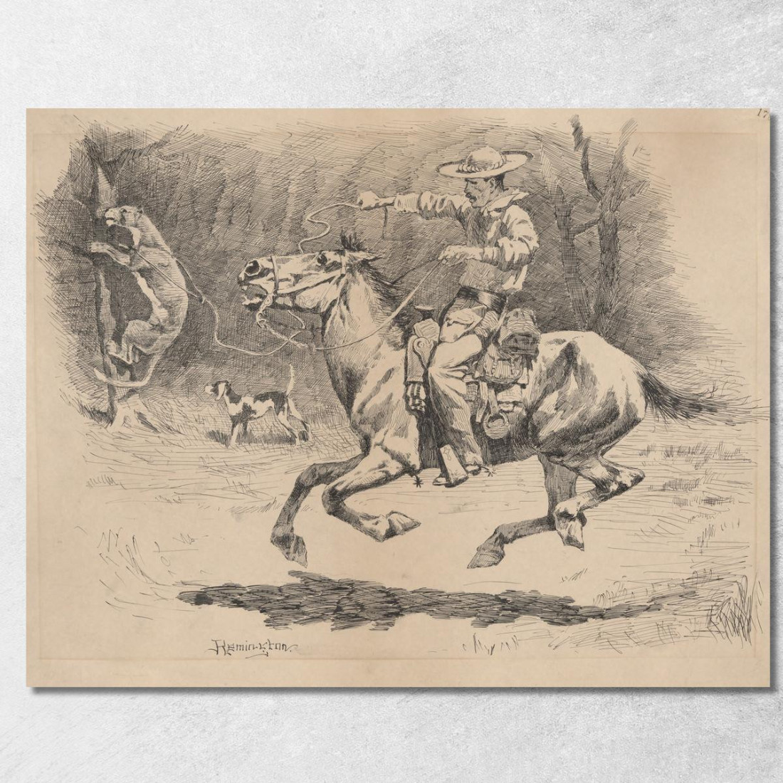 Spronare Il Cavallo All'Inseguimento Frederic Remington frm35 quadro stampato su tela Spronare Il Cavallo All'Inseguimento Frederic Remington frm35 quadro stampato su tela