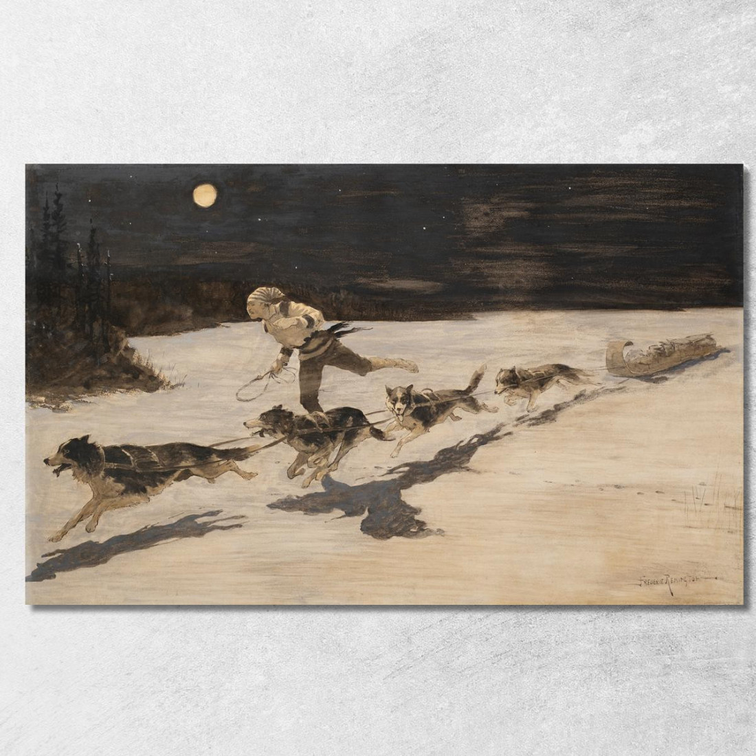 I Cani Huskie Sull'Autostrada Ghiacciata Parlano Di Zucca Muschiata Frederic Remington frm67 quadro stampato su tela I Cani Huskie Sull'Autostrada Ghiacciata Parlano Di Zucca Muschiata Frederic Remington frm67 quadro stampato su tela