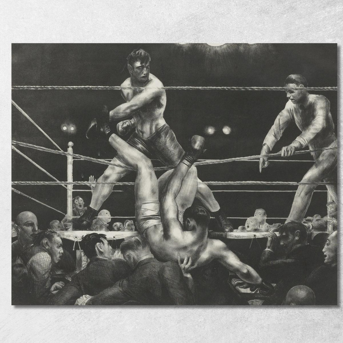 Dempsey E Firpo Mason 181 George Wesley Bellows gwb12 quadro stampato su tela Dempsey E Firpo Mason 181 George Wesley Bellows gwb12 quadro stampato su tela