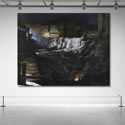 Scavo Notturno George Wesley Bellows gwb18 quadro stampato su tela