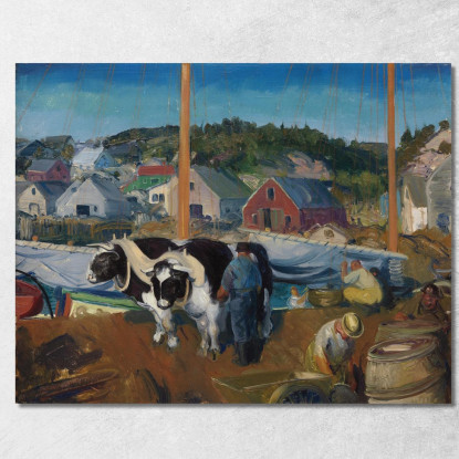 Pontile Del Team Ox A Matinicus George Wesley Bellows gwb44 quadro stampato su tela